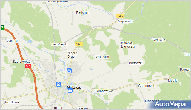 mapa Waszulki, Waszulki na mapie Targeo