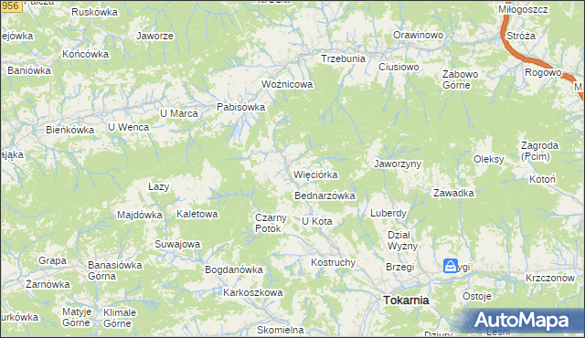 mapa Więciórka, Więciórka na mapie Targeo