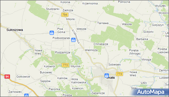 mapa Wielmoża, Wielmoża na mapie Targeo
