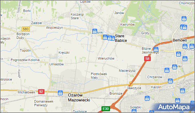 mapa Wieruchów, Wieruchów na mapie Targeo