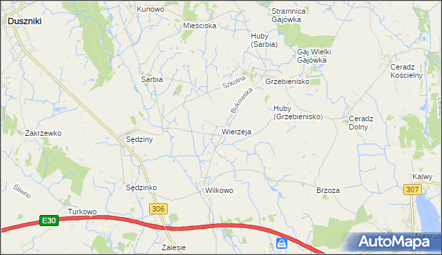 mapa Wierzeja, Wierzeja na mapie Targeo