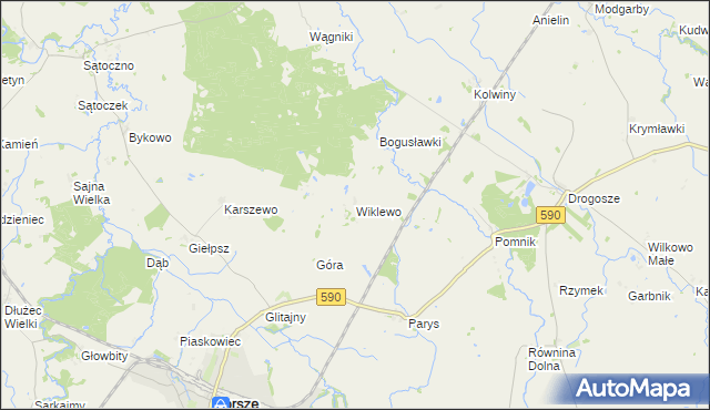 mapa Wiklewo, Wiklewo na mapie Targeo