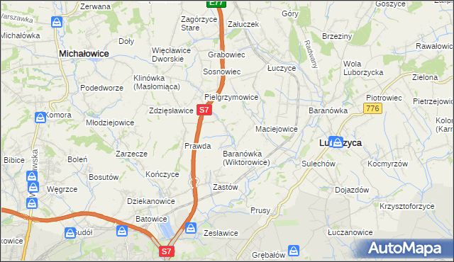 mapa Wiktorowice, Wiktorowice na mapie Targeo