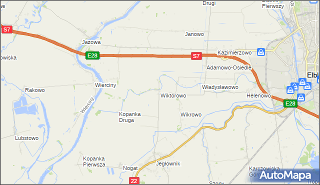 mapa Wiktorowo gmina Gronowo Elbląskie, Wiktorowo gmina Gronowo Elbląskie na mapie Targeo