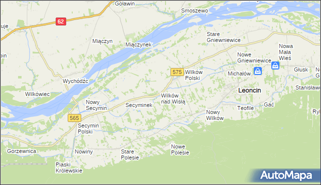 mapa Wilków nad Wisłą, Wilków nad Wisłą na mapie Targeo