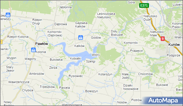 mapa Wióry, Wióry na mapie Targeo