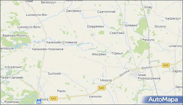 mapa Włoczewo, Włoczewo na mapie Targeo