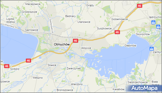 mapa Wójcice gmina Otmuchów, Wójcice gmina Otmuchów na mapie Targeo
