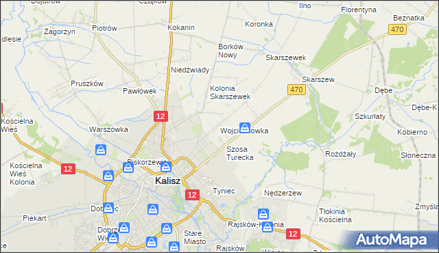 mapa Wojciechówka gmina Żelazków, Wojciechówka gmina Żelazków na mapie Targeo