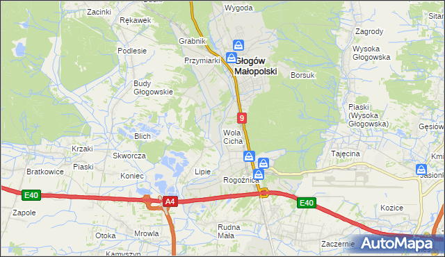 mapa Wola Cicha, Wola Cicha na mapie Targeo