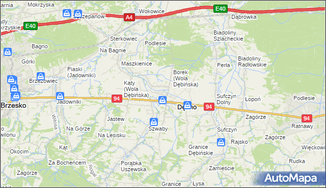 mapa Wola Dębińska, Wola Dębińska na mapie Targeo