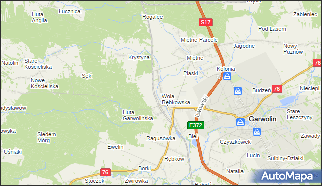 mapa Wola Rębkowska, Wola Rębkowska na mapie Targeo