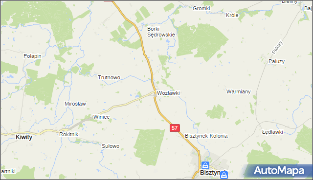 mapa Wozławki, Wozławki na mapie Targeo