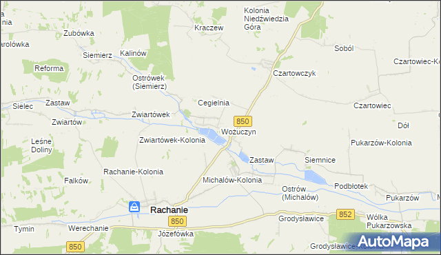 mapa Wożuczyn, Wożuczyn na mapie Targeo