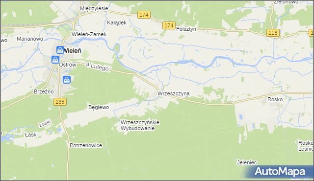 mapa Wrzeszczyna, Wrzeszczyna na mapie Targeo