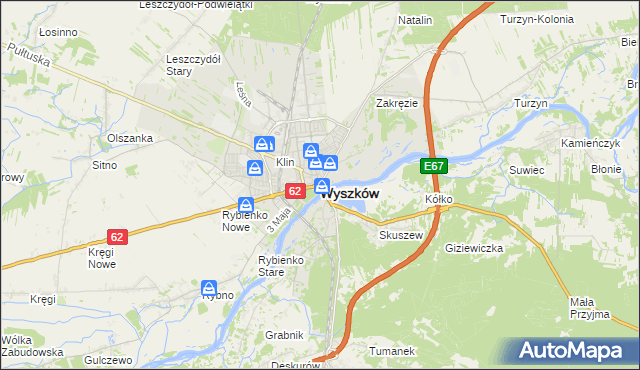 mapa Wyszków, Wyszków na mapie Targeo