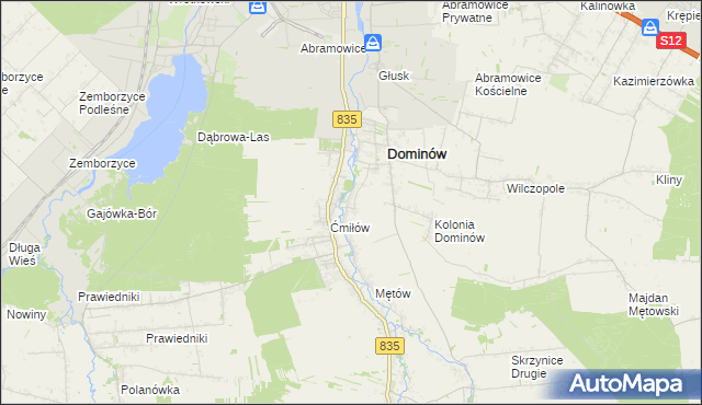 mapa Żabia Wola gmina Głusk, Żabia Wola gmina Głusk na mapie Targeo