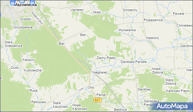 mapa Żachy-Pawły, Żachy-Pawły na mapie Targeo