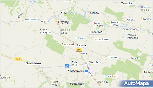 mapa Zadroże, Zadroże na mapie Targeo