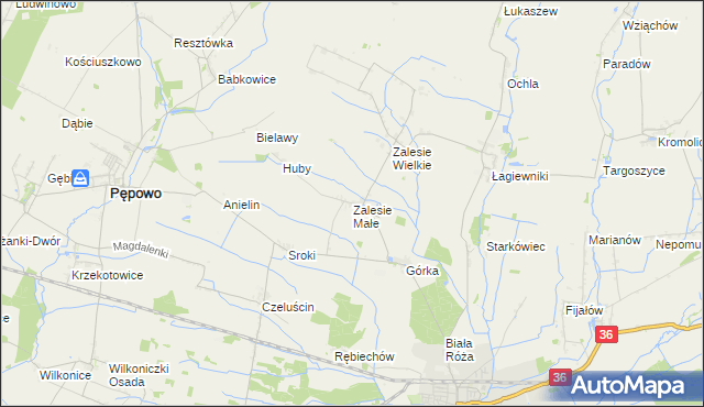 mapa Zalesie Małe, Zalesie Małe na mapie Targeo