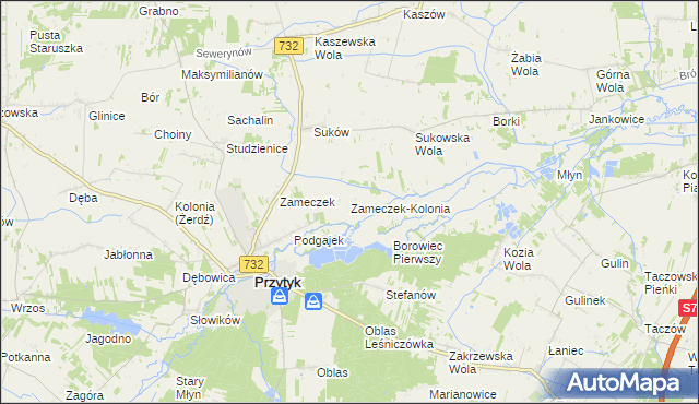 mapa Zameczek-Kolonia, Zameczek-Kolonia na mapie Targeo