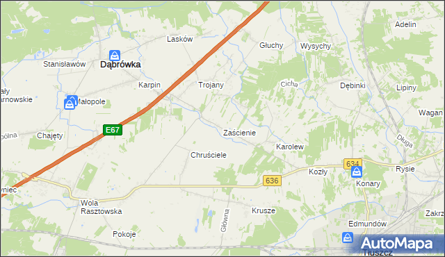 mapa Zaścienie, Zaścienie na mapie Targeo