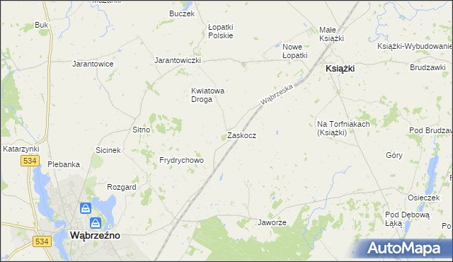 mapa Zaskocz, Zaskocz na mapie Targeo