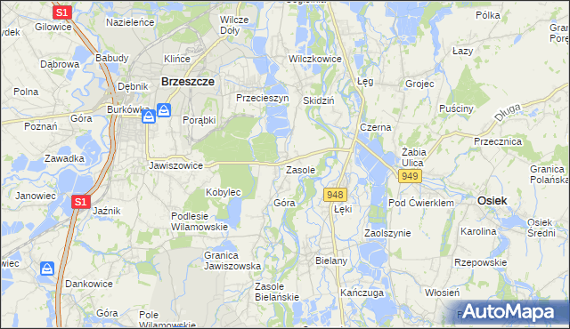 mapa Zasole, Zasole na mapie Targeo