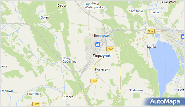 mapa Zbąszynek, Zbąszynek na mapie Targeo