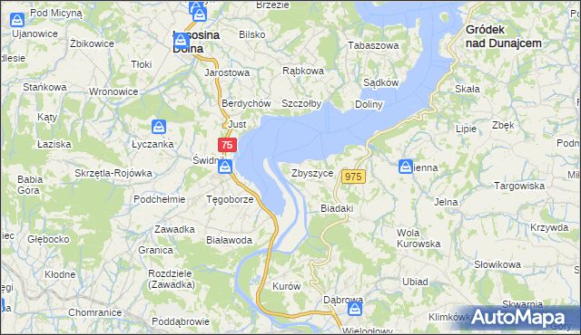 mapa Zbyszyce, Zbyszyce na mapie Targeo