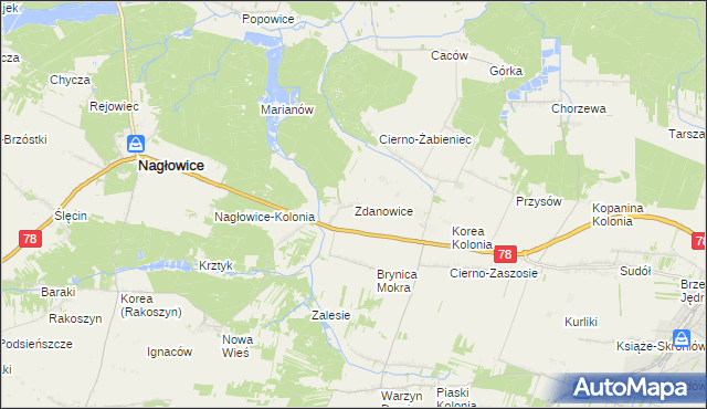 mapa Zdanowice, Zdanowice na mapie Targeo