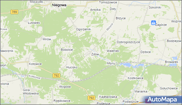 mapa Zdów, Zdów na mapie Targeo