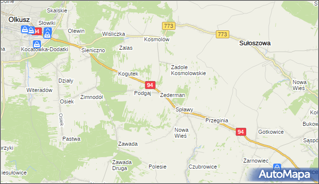 mapa Zederman, Zederman na mapie Targeo