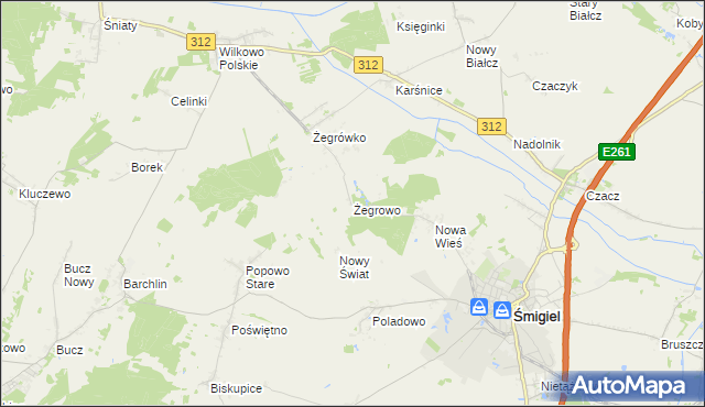 mapa Żegrowo, Żegrowo na mapie Targeo