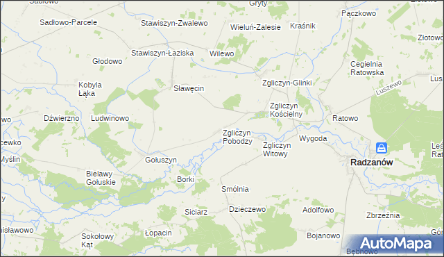 mapa Zgliczyn Pobodzy, Zgliczyn Pobodzy na mapie Targeo