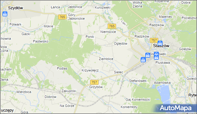 mapa Ziemblice, Ziemblice na mapie Targeo
