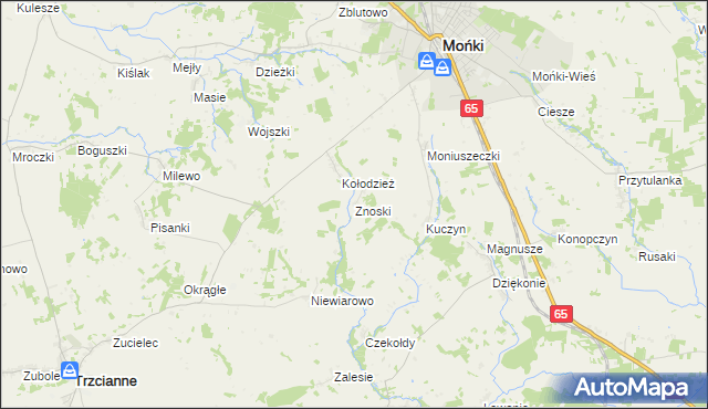 mapa Znoski, Znoski na mapie Targeo