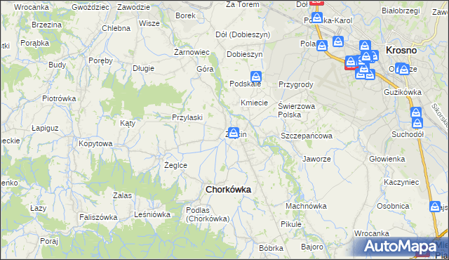 mapa Zręcin, Zręcin na mapie Targeo