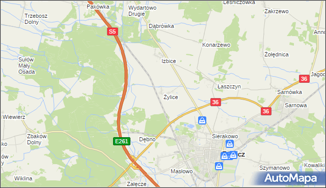 mapa Żylice gmina Rawicz, Żylice gmina Rawicz na mapie Targeo
