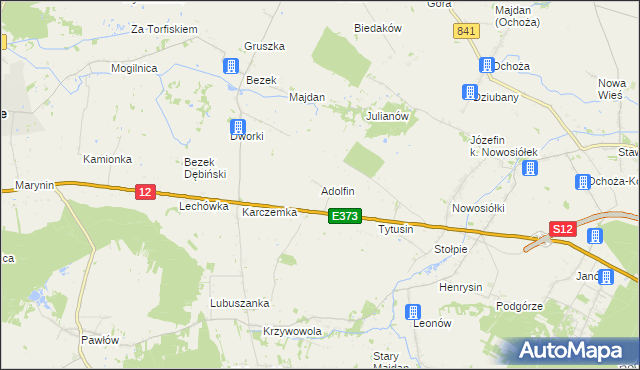 mapa Adolfin gmina Siedliszcze, Adolfin gmina Siedliszcze na mapie Targeo