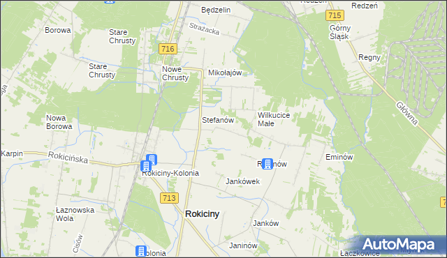 mapa Albertów gmina Rokiciny, Albertów gmina Rokiciny na mapie Targeo