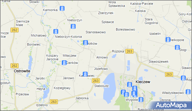 mapa Alinowo, Alinowo na mapie Targeo