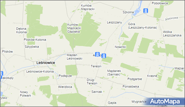 mapa Alojzów gmina Leśniowice, Alojzów gmina Leśniowice na mapie Targeo