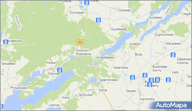 mapa Anastazewo, Anastazewo na mapie Targeo