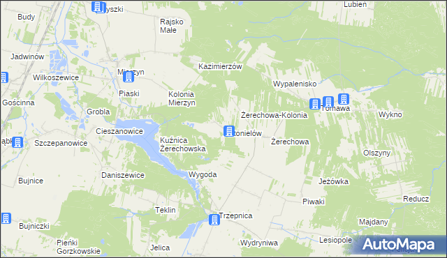 mapa Antonielów gmina Łęki Szlacheckie, Antonielów gmina Łęki Szlacheckie na mapie Targeo