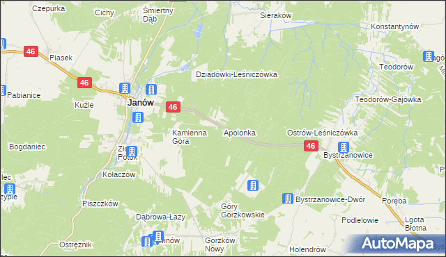 mapa Apolonka gmina Janów, Apolonka gmina Janów na mapie Targeo