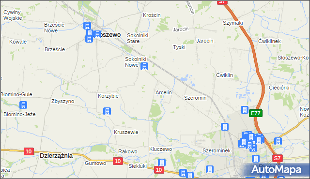 mapa Arcelin, Arcelin na mapie Targeo