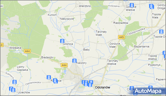 mapa Baby gmina Odolanów, Baby gmina Odolanów na mapie Targeo