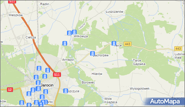 mapa Bachorzew, Bachorzew na mapie Targeo