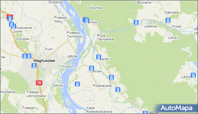 mapa Bączki gmina Maciejowice, Bączki gmina Maciejowice na mapie Targeo